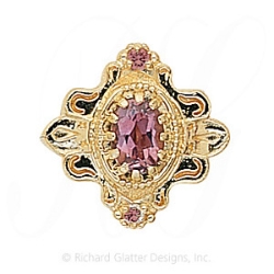 GS345 PT - 14 Karat Gold Pink Tourmaline Slide 